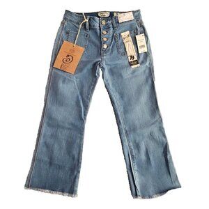 Indigo Rein Jeans Women's Size 5 (28x22) Mid Rise Blue Crop Denim Patch Pockets